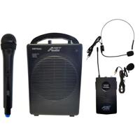 

Audio 2000s AWP604C-L Dual-Channel Rechargeable Portable VHF Wireless PA Lavalier/Handheld System Includes AWP604C Unit, Lavalier Microphone, Handheld Microphone, Body-Pack Transmitter, Black