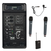

Anchor Audio Bigfoot Line Array Triple Wireless Basic Package with 2x WH-8000 UHF Handheld Mic & 1x LM-60 Lapel Mic