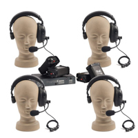 

Anchor Audio Wired Intercom System with PC-2000 Power Console & 4 Single Headsets,4 Belt Packs plus Sturdy Cardboard Case