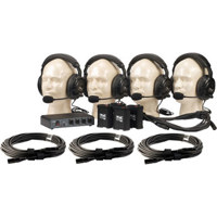

Anchor Audio PortaCom Four User Wireless Package with 2x Dual Headsets, 2x Single Headsets and 4x 50' Cables