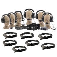 

Anchor Audio PortaCom Six User Wireless Package with 1x Dual Headset, 5x Single Headsets, 7x 50' Cables