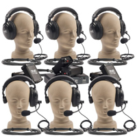 

Anchor Audio PortaCom Six User Wireless Package with 3x Dual Headsets, 3x Single Headsets, 7x 50' Cables