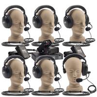 

Anchor Audio PortaCom Six User Wireless Package with 5x Dual Headsets, 1x Single Headset and 7x 50' Cables