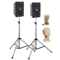 

Anchor Audio Go Getter Dual Wireless Deluxe Package with GG-8000CU2, GG-8001 Companion Speaker, HBM-TA4F Headband Mic, CM-60 Collar Mic