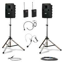 

Anchor Audio Liberty Platinum Dual Wireless Deluxe Package with LIB-8001 Companion Speaker, HBM-TA4F Headband Mic & CM-60 Collar Mic