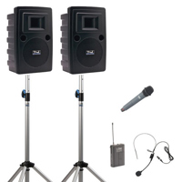 

Anchor Audio Liberty Platinum Dual Wireless Deluxe Package with LIB-8001 Companion Speaker, WH-8000 Handheld Mic & HBM-TA4F Headband Mic