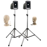 

Anchor Audio MegaVox Dual Wireless Basic Package with EM-TA4F UltraLite Earworn Mic & CM-60 Collar Mic