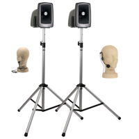 

Anchor Audio MegaVox Dual Wireless Deluxe AIR Package with MEGA-AIR Companion Speaker, CM-60 Collar Mic, HBM-TA4F Headband Mic