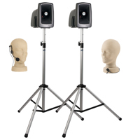 

Anchor Audio MegaVox Dual Wireless Deluxe AIR Package with MEGA-AIR Companion Speaker, HBM-TA4F Headband Mic & LM-60 Lapel Mic