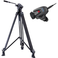 

Acebil j-805GX Prosumer Tripod System, Includes Single Stage Aluminum Tripod, H805 Fluid Head, GS-1 Ground Spreader, S-30 Case, RMC-L1AVR Zoom Controller