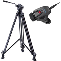 

Acebil j-805GX Prosumer Tripod System, Includes Single Stage Aluminum Tripod, H805 Fluid Head, GS-1 Ground Spreader, S-30 Case, RMC-L1DV Zoom Controller