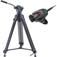 

Acebil i-605DX Prosumer Tripod System, Includes 2-Stage Aluminum Tripod, H605 Fluid Head, S-9 Carry Case, RMC-L1DV Zoom Controller