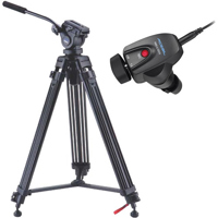 

Acebil i-605DX Prosumer Tripod System, Includes 2-Stage Aluminum Tripod, H605 Fluid Head, S-9 Carry Case, RMC-L1DVX Zoom Controller