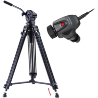

Acebil i-705DX Prosumer Tripod System, Includes 2-Stage Aluminum Tripod, H705 Fluid Head, Middle Brace, S-9 Carry Case, RMC-L1DV Zoom Controller