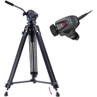 

Acebil i-705DX Prosumer Tripod System, Includes 2-Stage Aluminum Tripod, H705 Fluid Head, Middle Brace, S-9 Carry Case, RMC-L1AVR Zoom Controller