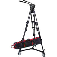 

Acebil P-62 STUDIO Professional Tripod System, Includes 100mm H60 Fluid Head, T1002 Aluminum Tripod, D-3 Dolly and S-52 Carry Case