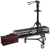 

Acebil PD3800 Pro Pedestal System, Includes CH6 Head with Dual Pan Bars, D-9 Directional Dolly and Cases