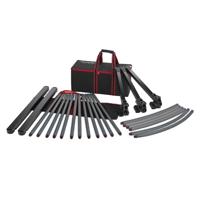 

Acebil TR-480C Track Rail System, Includes 12x31.5" Aluminum Straight Rail Pieces, Tracking Dolly, 90-Degree Curved Rail Set, 2x Rail Stopper and Carrying Cases