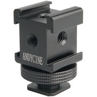 

AndyCine A-3CSM Aluminum 3 Cold Shoe Mount with 1/4"-20 Accessory Socket for Microphones, LED Video Light, Monitors, Nikon/Canon/Sony Cameras