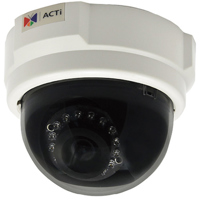 

ACTi D54 Day/Night Indoor IP Dome Camera with Adaptive IR LED & Fixed Lens, 1MP, 1280x720, 30fps, H.264 HP, MJPEG, PoE