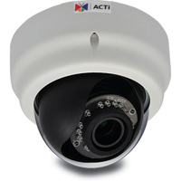 

ACTi E68 Day/Night Indoor IP Dome Camera with Adaptive IR LED, Basic WDR, SLLS & Vari-Focal Lens, 1.3MP, 1280x720, 60fps, H.264 HP, MJPEG, PoE
