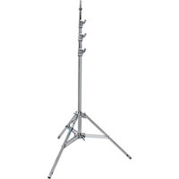 

Avenger High 11.48' Steel-Baby 35 Stand with One Lazy Leg / 5/8" Mounting Stud, 3 Riser, 4 Sections, Silver Chrome