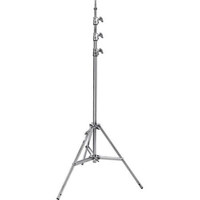 

Avenger High 14.7' Steel-Baby 45 Stand with One Lazy Leg / 5/8" Mounting Stud, 3 Riser, 4 Sections, Silver Chrome