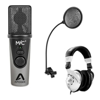 

Apogee Electronics MiC Plus USB Cardioid Condenser Microphone for iOS, Mac & Windows - Bundle With Samson PS04 Pop Filter for Microphone, Samson SR350 Over-Ear Stereo Headphones