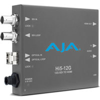 

AJA Hi5-12G-R 12G-SDI to HDMI 2.0 Mini-Converter with Fiber Receiver