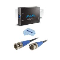 

AJA U-TAP SDI Simple USB 3.0 Powered SDI Capture Device - With High Definition 3G-SDI BNC to BNC Cable, 3', Microfiber Cloth