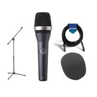 

AKG Acoustics D 5 Standard Dynamic Vocal / Speech Handheld Microphone - Bundle With Samson MK10 Lightweight Boom Mic Stand, On-Stage ASWS58 Foam Windscreen, 20' Heavy Duty 7mm Rubber XLR Microphone Cable