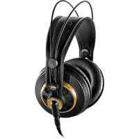

AKG Acoustics K240 Studio Over-Ear Semi-Open Professional Headphones, 15-25000 Hz Frequency Bandwidth, 55 Ohms Impedance, 1/4" and 1/8" Screw-on Jack Combo