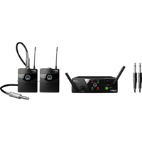 

AKG Acoustics WMS40 Mini Dual Instrumental Set Wireless Microphone System, Includes SR40 Dual Mini Receiver, 2x PT40 Mini Pocket Transmitter, 2x MKG L-Instrument Cable, Universal Power Supply, Band A & B