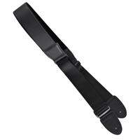 

Alvarez Leather Ends Padded Leather/Suede with Webbing Adjuster Guitar Strap, Black