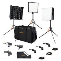 

Aladdin Bi-Flex1 Bi-Color LED Panel Kit, Includes 3x LED Panel, Dimmers, X-Bend Holder, Ball Head Stand Mounts, Case