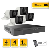 

Alibi 4 Camera 8MP IR HD-TVI Bullet System with 4 CH Hybrid Recorder - 1TB HDD, HD8SYS-04B04H1