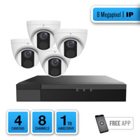 

Alibi 4 Camera 8MP IR IP Turret System with 8 Channel NVR 1TB, SCSYSN8-T4081