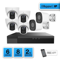 

Alibi 6 Camera 8MP IR IP Turret/Bullet Hybrid System with 8 Channel NVR 2TB, SCSYSN8-T4B2081