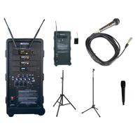 

AmpliVox B9253 Premium Package, Includes SW925 Digital Audio Travel Partner Plus Wireless Portable PA System, Handheld Microphone and 2x S1080 Tripod