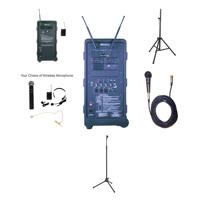 

AmpliVox B9254 Platinum Package, Includes SW925 Digital Audio Travel Partner Plus Wireless Portable PA System, 2x Flesh Tone Over-Ear Microphone and 2x S1080 Tripod