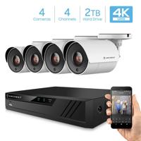 

Amcrest UltraHD 4K 4-Channel Video Security System with 4x 4K (8MP) IP67 Bullet Outdoor Cameras, Pre-Installed 2TB HDD