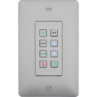 

Aurora Multimedia DXB-8 1 Gang Decora 8-Button Wall Plate Controller for Any RS-232 Device, Low Depth 0.5", 2x RS-232 Ports, White