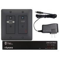 

Aurora Multimedia 2-Input 330'/600' HDBaseT CAT Wall Plate Extender with Audio I/O, VGA, HDMI, Black
