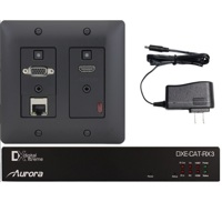 

Aurora Multimedia 2-Input 330'/600' HDBaseT CAT Wall Plate Extender with IP Control, VGA, HDMI, Black