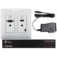 

Aurora Multimedia 2-Input 330'/600' HDBaseT CAT Wall Plate Extender with Audio I/O, VGA, HDMI, White