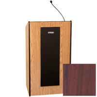 

AmpliVox Presidential Plus Lectern with Wired Sound System, 50w Stereo Amplifier, Two 6x8" Speakers, Pro Cardiod Handheld Mic, Casters, Color: Mahogany