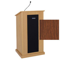 

AmpliVox Chancellor Lectern with 50 Watt PA & Wired Mic, Walnut