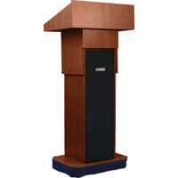 

AmpliVox S505A Executive Adjustable Height Sound Column Lectern with 50W Amplifier, Cardioid Dynamic Mic with Flexible Gooseneck, Walnut