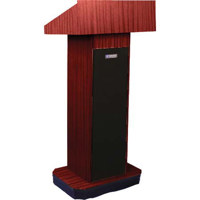 

AmpliVox S505 Executive Sound Column Lectern, 50W Multimedia Stereo Amplifier, Cardioid Dynamic Mic with Flexible Gooseneck, 4 Casters, Mahogany