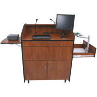 

AmpliVox Split Top Angled Top/Reading and Flat Surface/Equipment Space for SW3030 Solid Hardwood Lectern